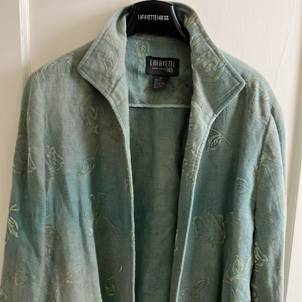Amazing Lafayette 148 New York Linen Long Jacket / Coat/ Topper